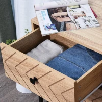 HOMCOM Mesa de Cabeceira cómoda de madeira confortável com 2 gavetas 48x39,5x60cm(m-8)