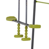 HOMCOM Conjunto de Baloiço Infantil ao Ar Livre com Balanço e Planador Baloiço de Jardim para Crianças acima de 3 anos 245x138x180cm Cinza e Verde(m-8)