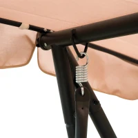 Outsunny Baloiço de Jardim de 3 Lugares Convertível em Cama com Teto Ajustável Suporte para Bebida para Terraço Balcão Exterior Carga Máxima 340kg 200x120x164cm Bege(m-7)