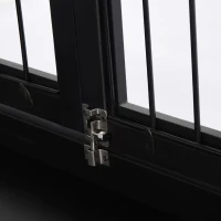 PawHut Gaiola para Cães de Madeira com Superfície de Mesa 2 Portas e Grades de Metal 81x58,5x66cm Preto(m-9)