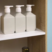 Kleankin Armário de banheiro alto com 1 porta  gaveta e 3 estantes Prateleira ajustável para sala de estar de cozinha 32,6x30x171,2 cm Madeira natural e branco(m-8)