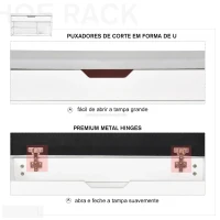 HOMCOM Sapateira com Assento Acolchoado Carga máxima de 120kg MDF 80x30x43cm Branco(m-5)