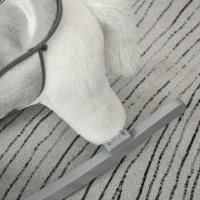HOMCOM Cavalo Baloiço para Crianças de 18-36 Meses Cavalo de Balançar com Ursinho de Pelúcia Sons de Relinchos e Galopes base de Madeira 65x26x55cm Branco(m-8)