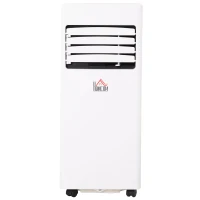 HOMCOM Ar Condicionado Portátil 9000BTU 3 em 1 Refrigerador Ventoinha e Desumidificador com Temporizador Controlo Remoto Potência 1003W Silencioso 35,4x33,8x69,8cm Branco(m-1)