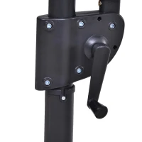 Outsunny Chapéu de Sol Duplo Inclinável para Jardim Terraço Chapéu de Sol Excêntrico à Manivela com 12 Hastes de Aço 270x440x250cm Cinza(m-11)