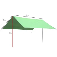 Outsunny Abrigo de Campismo Portátil Tenda de Campismo Impermeável com Proteção Solar 300x292 cm Branco(m-3)