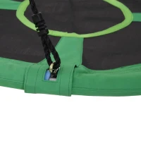 HOMCOM Balanço das crianças Balanço de árvore Forma redonda Carga de 100kg Assento em tecido Oxford Φ100x4,5 cm Preto e Verde(m-4)