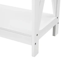 HOMCOM Mesa Consola Clássica com 1 Gaveta e 1 Prateleira de Armazenamento para a Entrada Mesa Auxiliar Sala de Estar Estilo Elegante 100x30x81cm Branco(m-13)