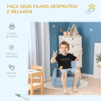 HOMCOM Sofá Infantil Mini Sofá para Crianças acima de 3 anos com Assento Acolchoado Apoio para os Braços e Estrutura de Madeira Carga Máx. 65kg 49x45x44cm Azul(m-5)