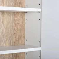 HOMCOM Armário de Espelho com Espaço Interno com Prateleiras Ajustáveis Armário de Banheiro com Prateleiras Abertas 60x14,5x49,4 cm Branco e Carvalho(m-9)