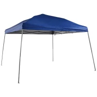 Outsunny Tenda Dobrável para Jardim ou Campismo 360x360x260cm Tenda para Exterior com Tela Mosquiteira Azul(m-10)