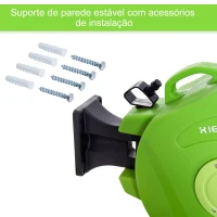 Outsunny Carretel para Mangueira 15m+1,5m Enrolador de Mangueira Montado na Parede 180º Giratório 47,5x15,5x35,5cm Verde(m-7)