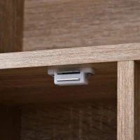 HOMCOM Móvel Aparador Alto Armário Auxiliar de Sala de Estar com 5 Compartimentos e 1 Porta Multiuso para Sala de Jantar Cozinha Dormitório 60x30x121cm Carvalho e Branco(m-8)