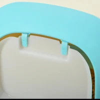 PawHut Caixa de Areia para Gatos com Alça de Transporte Duplo Fundo Bandeja Removível Pá e Filtro de Carvão Ativo 63x43x43cm Bege e Verde(m-8)