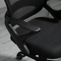 Vinsetto Cadeira de Oficina Ergonômica Basculante com Altura Ajustável Assento Giratório 360° Suporte e Lombar Malha Transpirável 61x61x89-99cm Preto(m-9)