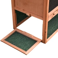 PawHut Casa para Coelhos de Madeira Coelheira para Exterior Teto de Tela de Asfáltica 144x64,5x100 cm Madeira(m-13)