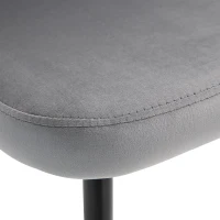 HOMCOM Conjunto de 2 Cadeiras de Sala de Jantar com Asento e Encosto Acolchoados Estofadas em Veludo 49x50x77 cm Cinza(m-10)