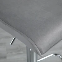 HOMCOM Conjunto de 2 Bancos de Bar Cadeiras Altas com Altura Ajustável e Giratórios com Estrutura de Metal e Apoio para os Pés 41x51x97-117cm Cinza(m-8)