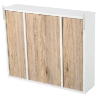 HOMCOM Armário de Espelho com Espaço Interno com Prateleiras Ajustáveis Armário de Banheiro com Prateleiras Abertas 60x14,5x49,4 cm Branco e Carvalho(m-10)