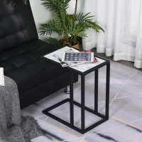 HOMCOM Mesa Auxiliar Lateral para sofá Imitação de mármore economizar espaço 45x30x51,5cm(m-11)