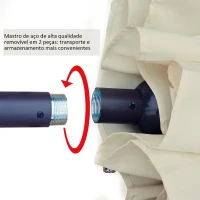 Outsunny Chapéu de Sol Duplo para Jardim 4,6x2,7x2,4m Chapéu de Sol Anti UV com Manivela para Exterior Bege(m-5)