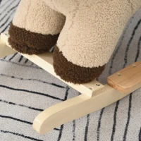 HOMCOM Baloiço Infantil em Forma de Leão de Pelúcia para Bebés 18-39 Meses com Som Cinto de Segurança Guidão Apoio para os Pés 68x35x50cm Marrom(m-8)