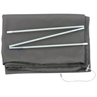 Outsunny Capa protetora de guarda-sol Ø57x160 cm cobertura de para-sol resistente para jardim com hastes zíper tecido Oxford cinza(m-9)