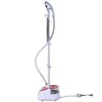 HOMCOM Ferro de Engomar a Vapor para Roupa 1800W Temperatura Ajustável em 11 Níveis Depósito de 2 L Aquecimento em 38s 35x25x47-118,5 cm Vermelho(m-11)