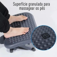 HOMCOM Apoio para os pés para escritório Altura ajustável a 3 níveis  Cor Preto 46 x 35 cm(m-6)