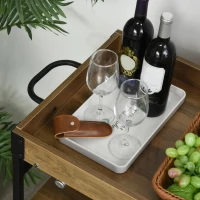 HOMCOM Carrinho de cozinha multifuncional com 3 prateleiras 77x44,5x91 cm Madeira rústica(m-8)