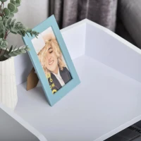 HOMCOM Mesa de Cabeceira com 2 Gavetas Grandes 1 Prateleira Aberta e Pés Elevados Estilo Nórdico 43x30x49 cm Branco e Madeira(m-8)