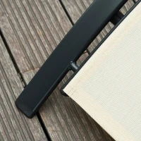 Outsunny Espreguiçadeira Reclinável com Encosto Ajustável em 5 Posições e Apoio de Cabeça Removível Acolchoado Alumínio Textilene  para Jardim Terraço Varanda 171x64x82 cm Bege(m-7)