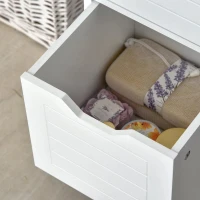 Kleankin Armário de banheiro alto Multiuso 3 prateleiras 2 gavetas 30x30x144 cm Branco(m-9)