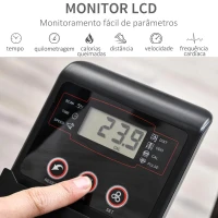 HOMCOM Bicicleta elíptica de fitness com Resistência Magnética Ajustável Tela LCD Sela Ajustável Monitor de Frequência Cardíaca e Volante 3 kg 103x62x151 cm Preto(m-4)