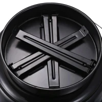 Outsunny Barbecue a Carvão Portátil Barbecue Pequena de Metal Esmaltado com 3 Pés Antiderrapantes Ø36,5x54cm Preto e Vermelho(m-14)