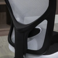 Vinsetto Cadeira de Escritório Ergonômica Cadeira de Escritório Giratória com Altura Ajustável Função Reclinável Apoio para a Cabeça e Suporte Lombar 65x67x108-118cm Branco(m-10)