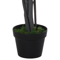 Outsunny Ficus artificiais com 145 cm de altura 756 folhas com vaso para decoração interior e exterior verde(m-8)