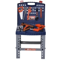 HOMCOM Bancada de Ferramentas para Crianças acima de 3 Anos Desmontável Maleta de Ferramentas com 68 Peças Incluídas Brinquedo de Imitação 40x43x72cm Multicolor(m-12)