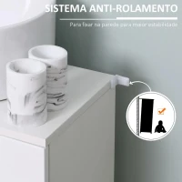 Kleankin Móvel para Lavatório Móvel de Casa de Banho com 2 Portas e Prateleira Interior Ajustável Estilo Moderno 60x30x62,5cm Branco(m-6)
