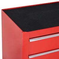 DURHAND Carrinho de Ferramentas com 5 Gavetas Rodas Trava Armário de Armazenamento para Oficina de Garagem e Chapa de Aço 69x33x75 cm Vermelho(m-9)