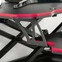 Vinsetto Suporte Elevador para Computador com Altura Ajustável Bandeja para Teclado e Suporte para Tablet Estilo Gaming 80x40x11-50,5cm Preto(m-9)