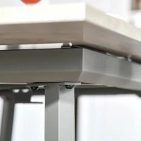 HOMCOM Mesa de Sala de Jantar Retangular Mesa de Cozinha Extensível para 4-6 Pessoas com Pés de Metal e Almofadas Ajustáveis 160x80x76cm Cinza(m-9)