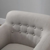 HOMCOM Poltrona individual Moderna com Pernas de Madeira Acolchoada Estilo Nórdico 71x62x78 cm bege(m-7)