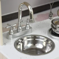 HOMCOM conjunto de brinquedo de cozinha para crianças acima de 3 anos inclui acessorios  74x30x81cm Branco(m-11)