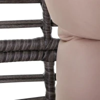 Outsunny Poltrona de jardim de vime acolchoado em formato de ovo encosto 101x89x156 cm Carga 160 kg cinza(m-10)