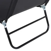 Outsunny Espreguiçadeira dobrável reclinável com ângulo ajustável de 3 posições para exterior carga 120 kg 190x56x28 cm Preto(m-9)
