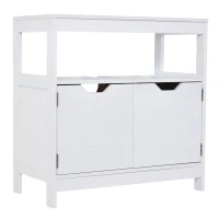 Kleankin Armário Sob Lavatório com Prateleira Anti-Inclinação 60x30x60 cm Branco(m-1)