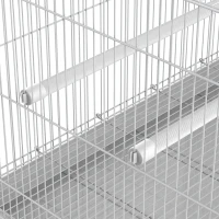 PawHut Gaiola para pássaros 60x41x41cm Aviário com 2 poleiros e 3 portas para pássaros pequenos Canários Papagaios de metal branco(m-9)