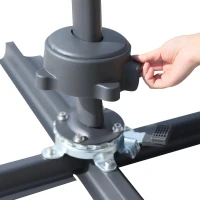 Outsunny Base para Chapéu de Sol com 4 Peças Suporte para Chapéu de Sol para Jardim Pátio Exterior 51x51x12 cm 9.8Kg Preto(m-9)