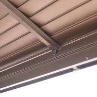 Outsunny Pérgola para Jardim com Parede Lateral e Rede Mosquiteira 365x300x265 cm Marrom(m-13)